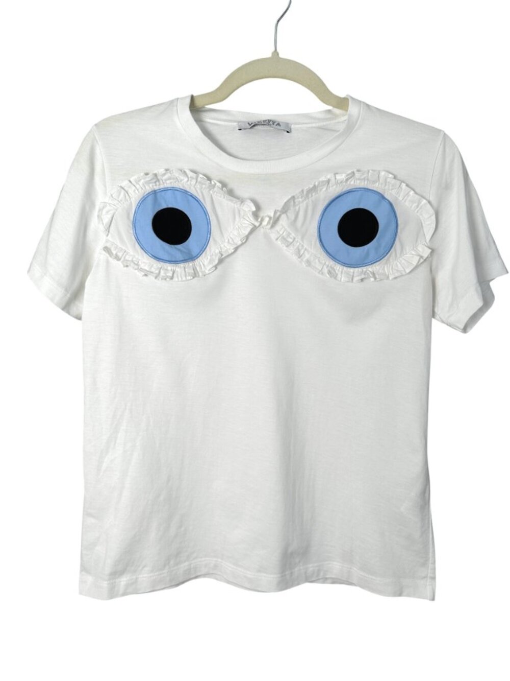 Vivetta Centauro Eye Patches White Cotton T-Shirt Tee Quirky Whimsical IT 38